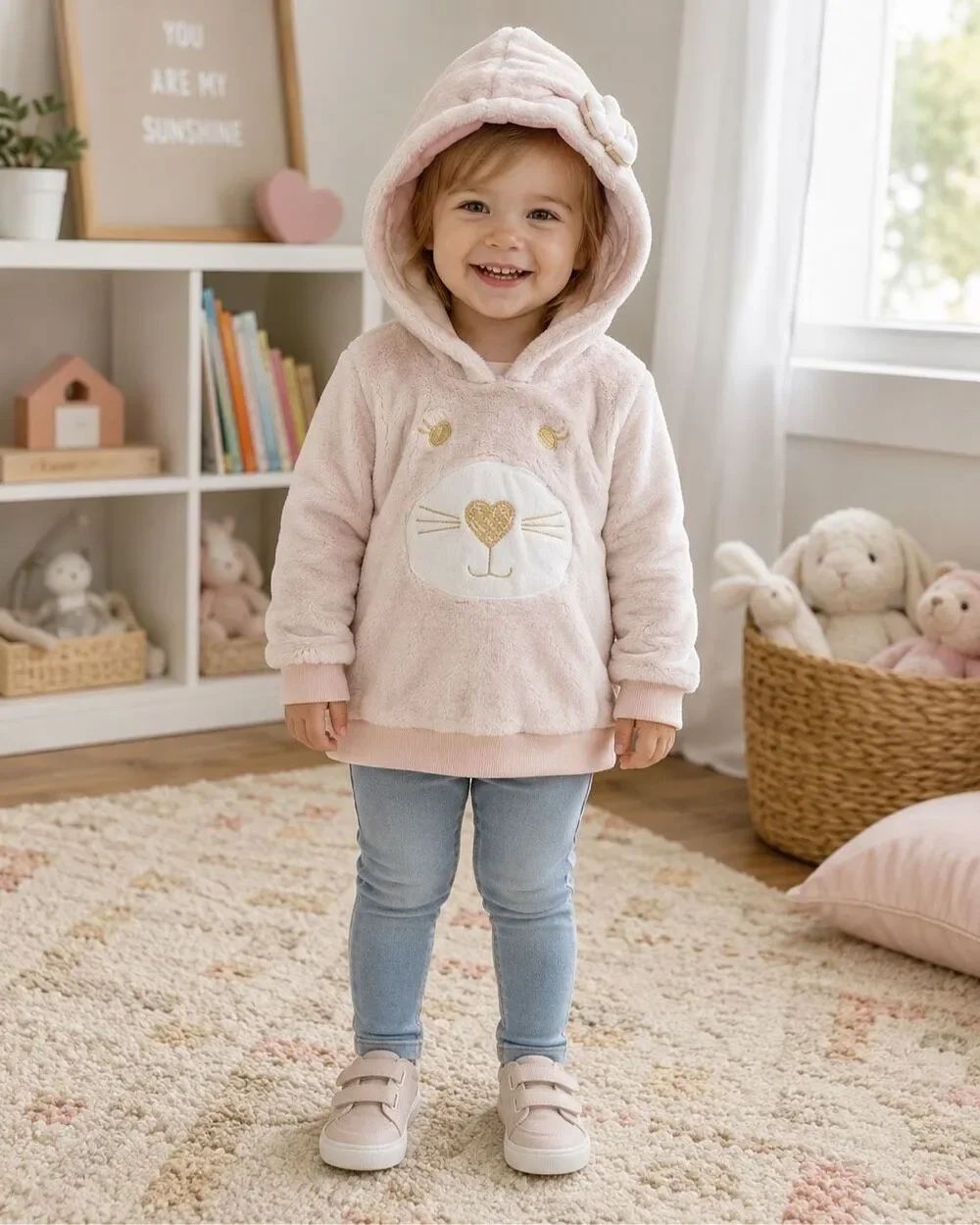 Epic Threads Toddler Girl's With Gifts Size 4T bunnie fleece